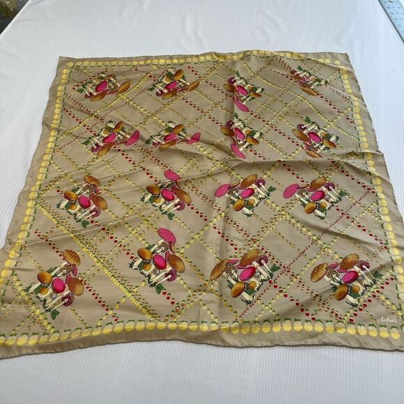NWT Echo Mod VTG Mushroom Silk Scarf NOS - Picture 6 of 8